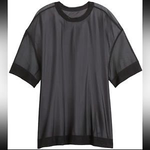 Athleta Black Mesh Oversized T-Shirt. Size: 1X
